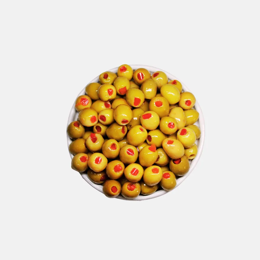 Olives vertes farcies au poivron