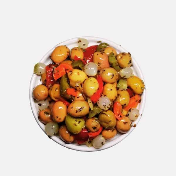 Olives roses marinées - Bled Conserves Taourirt Maroc