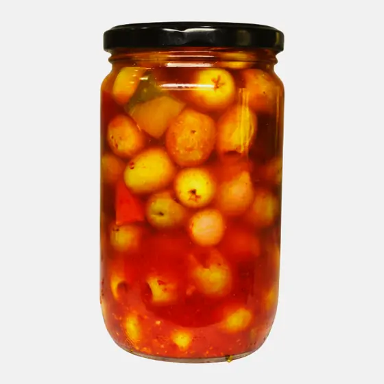 Olives à la tomate et au piment - Bocal 37 cl