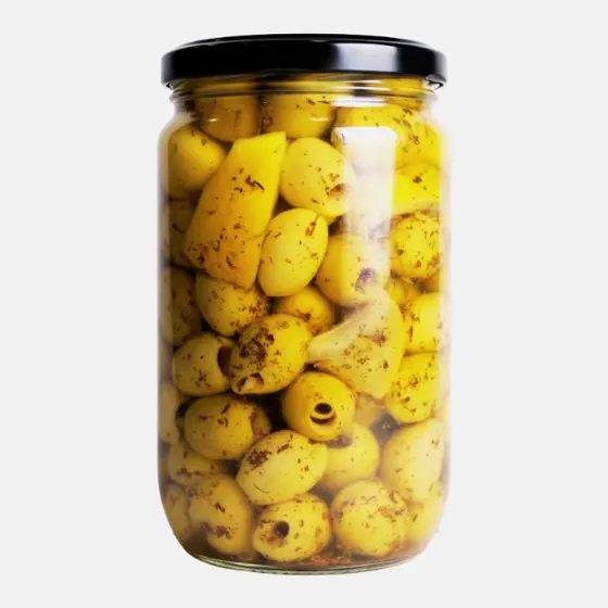 Olives vertes au citron et épices - Bocal 37 cl