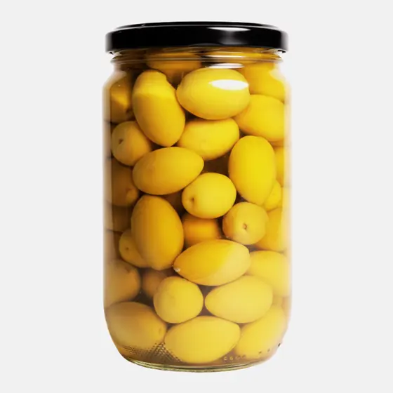 Olives vertes dorées - Bocal 72 cl