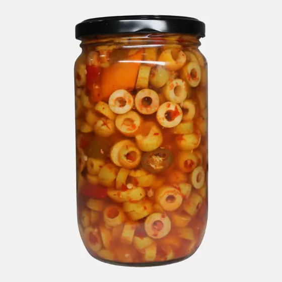 Olives vertes en rondelles épicées - Bocal 72 cl