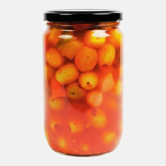Olives aux poivrons rouges - Bocal 72 cl