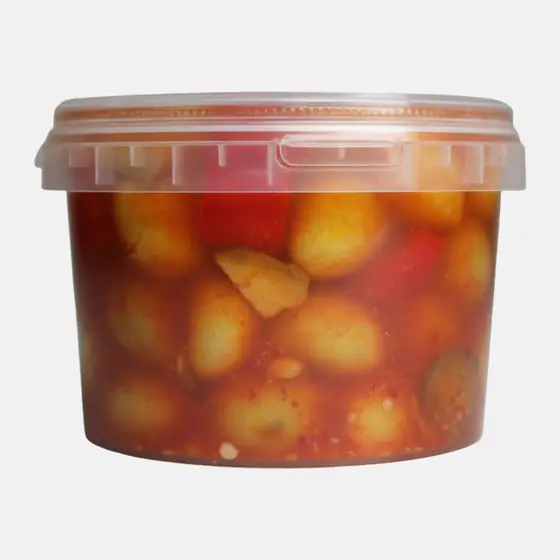 Olives vertes à la tomate - Pot 550 g