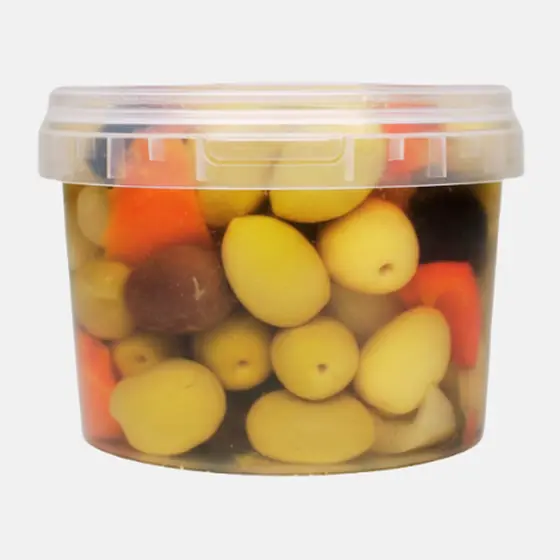 Olives vertes et noires aux légumes - Pot 550 g
