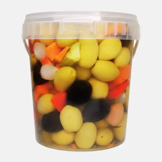 Olives vertes et noires aux légumes - Pot 900 g