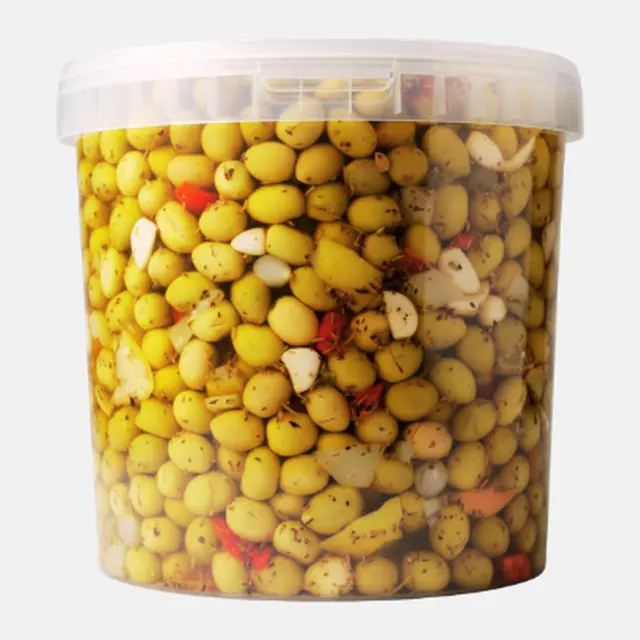 Olives vertes à l’ail et aux épices - Seau 10 L