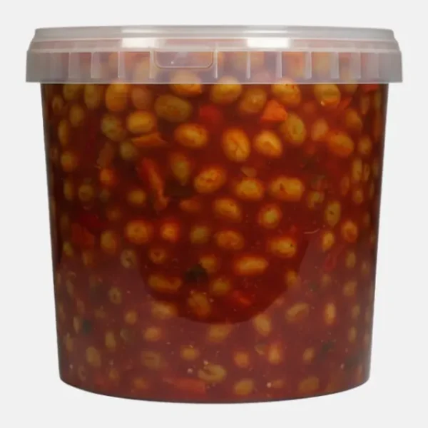 Seau plastique 10 L : Olives vertes à la harissa, Bled Conserves