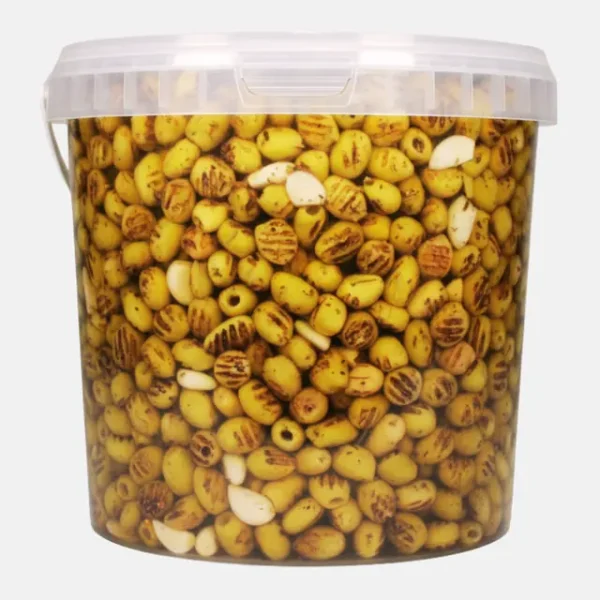 Seau plastique 10 L : Olives vertes striées à l’ail, Bled Conserves