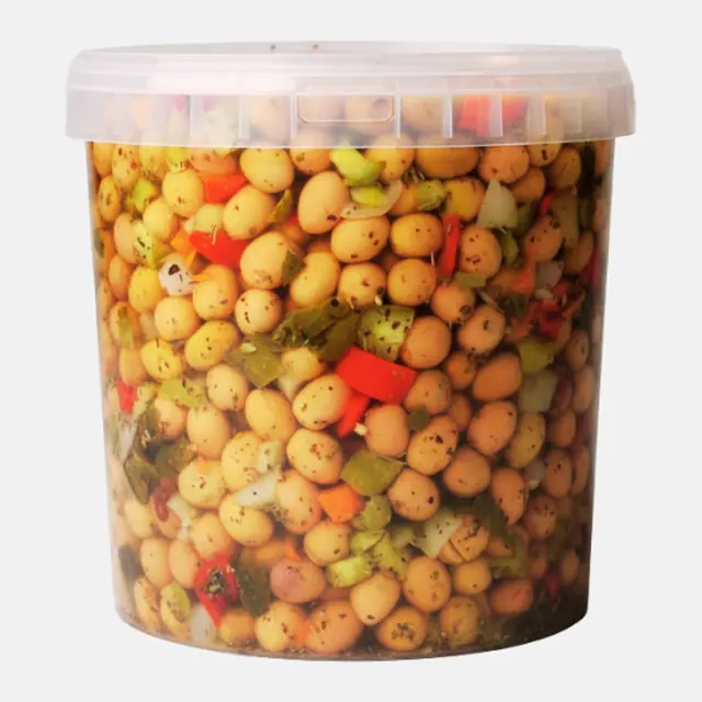 Olives vertes mélangées épicées - Seau 10 L