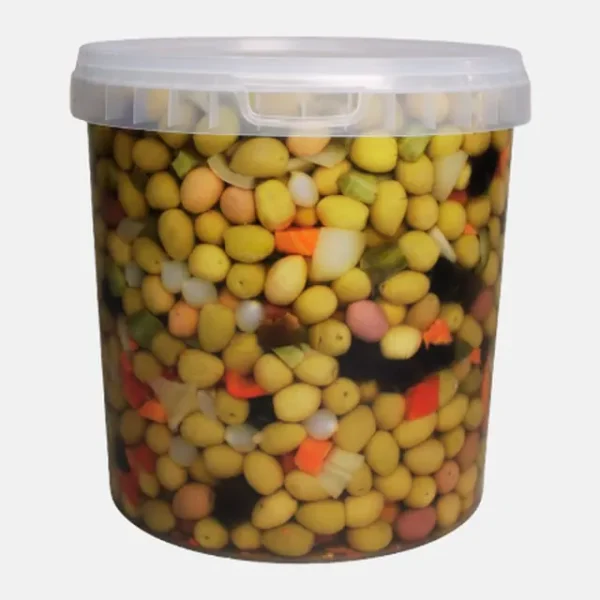 Seau plastique 10 L : Mélange d’olives et légumes, Bled Conserves