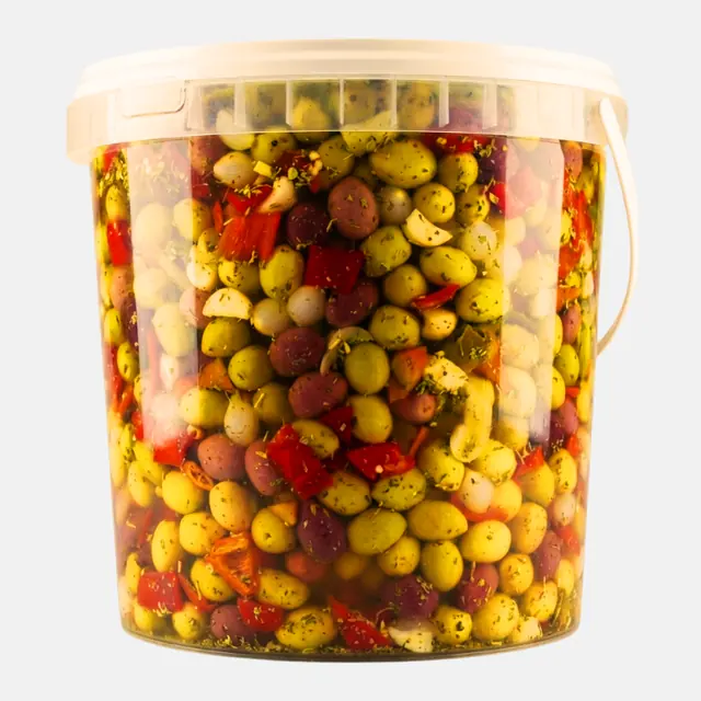 Mélange d’olives aux herbes et poivrons - Seau 10 L