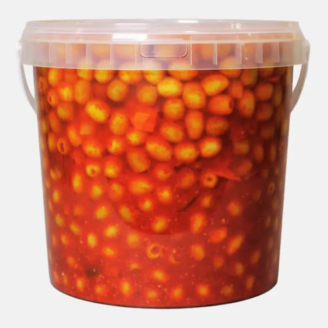 Olives vertes à la sauce piquante - Seau 10 L