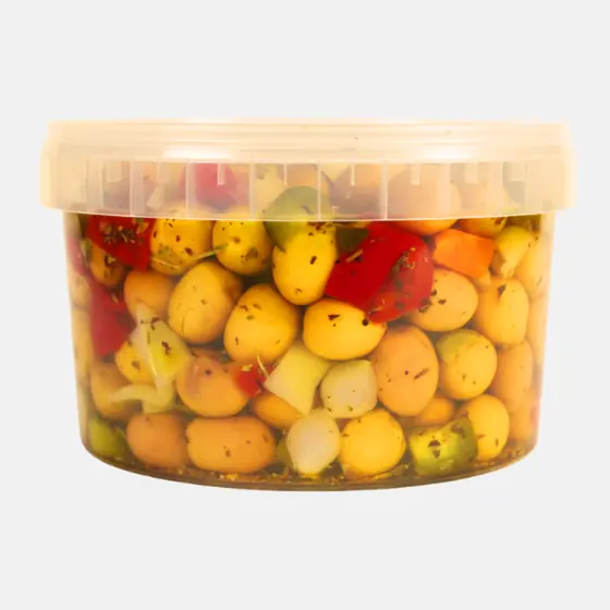 Mélange d’olives aux herbes et poivrons - Seau 2,35 kg