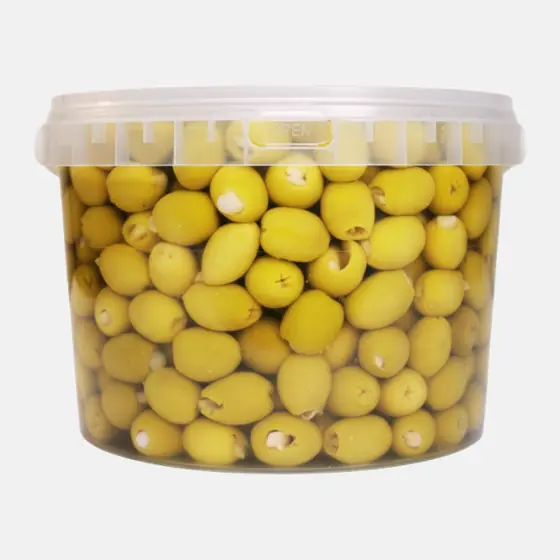 Olives vertes à l’ail et aux herbes - Seau 2,5 kg